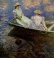 junge Mädchen in einem Ruderboot Claude Monet